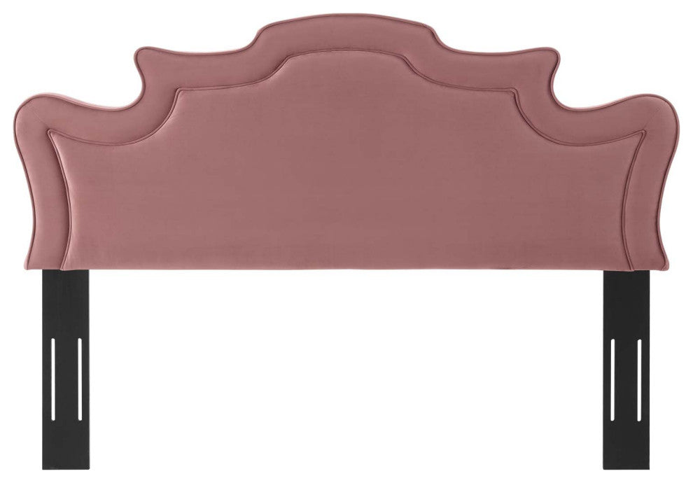 Headboard, Twin Size, Pink, Velvet, French, Mid Century Bedroom Guest Suite