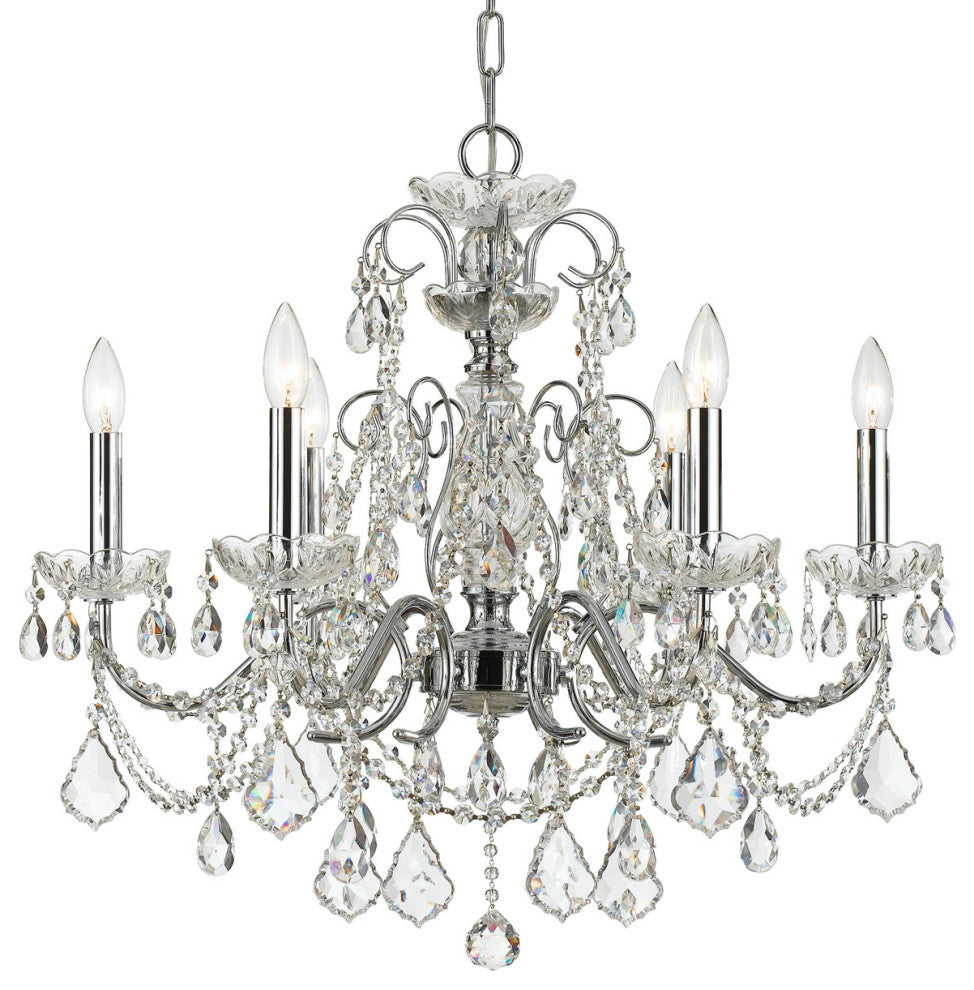 Crystorama 3226-CH-CL-I, 6-Light Chandelier, Polished Chrome
