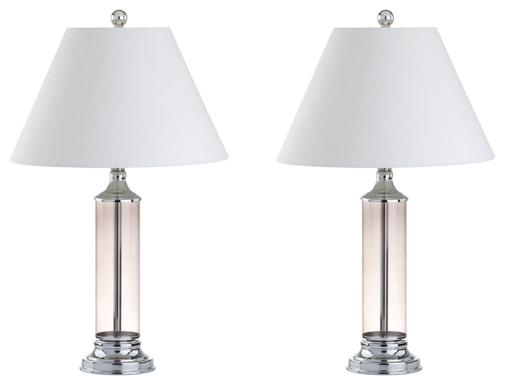 Astor 29" Glass LED Table Lamp, Set of 2, Smoked Gray