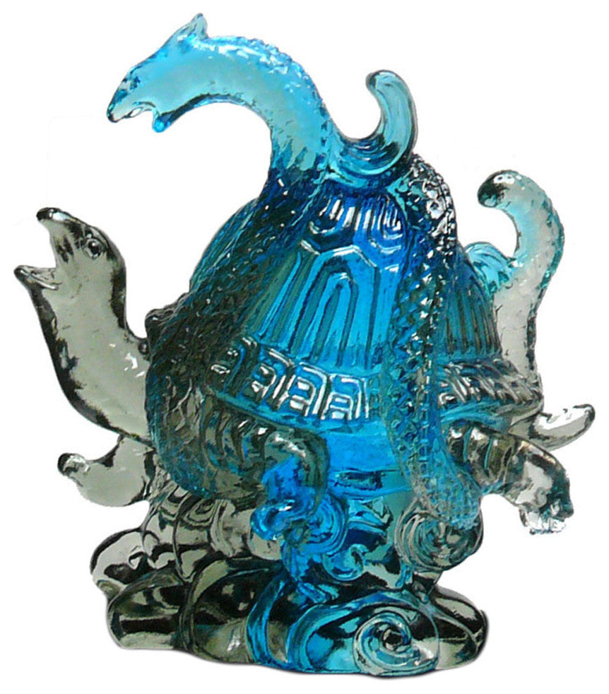 Chinese Liuli Crystal Glass Pate-de-verre Turtle Celestial Animals Figure