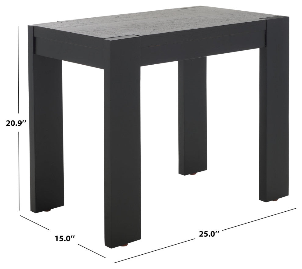 Safavieh Couture Nikole Rectangle Wood Accent Table, Black