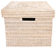 Artifacts Rattan Storage Box With Lid, Letter File, White Wash