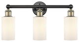 Clymer 3-Light 22" Bath Vanity Light, Black Antique Brass, Matte White Shade