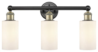 Clymer 3-Light 22" Bath Vanity Light, Black Antique Brass, Matte White Shade
