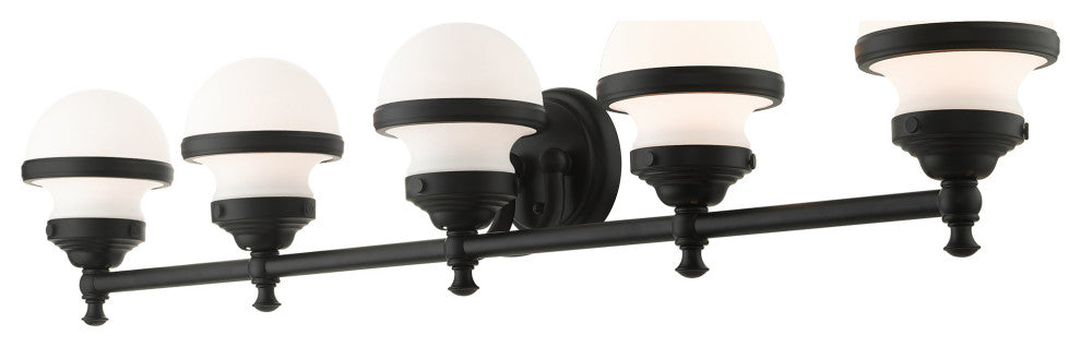 Livex Lighting Oldwick 5 Light Black Large Vanity Sconce