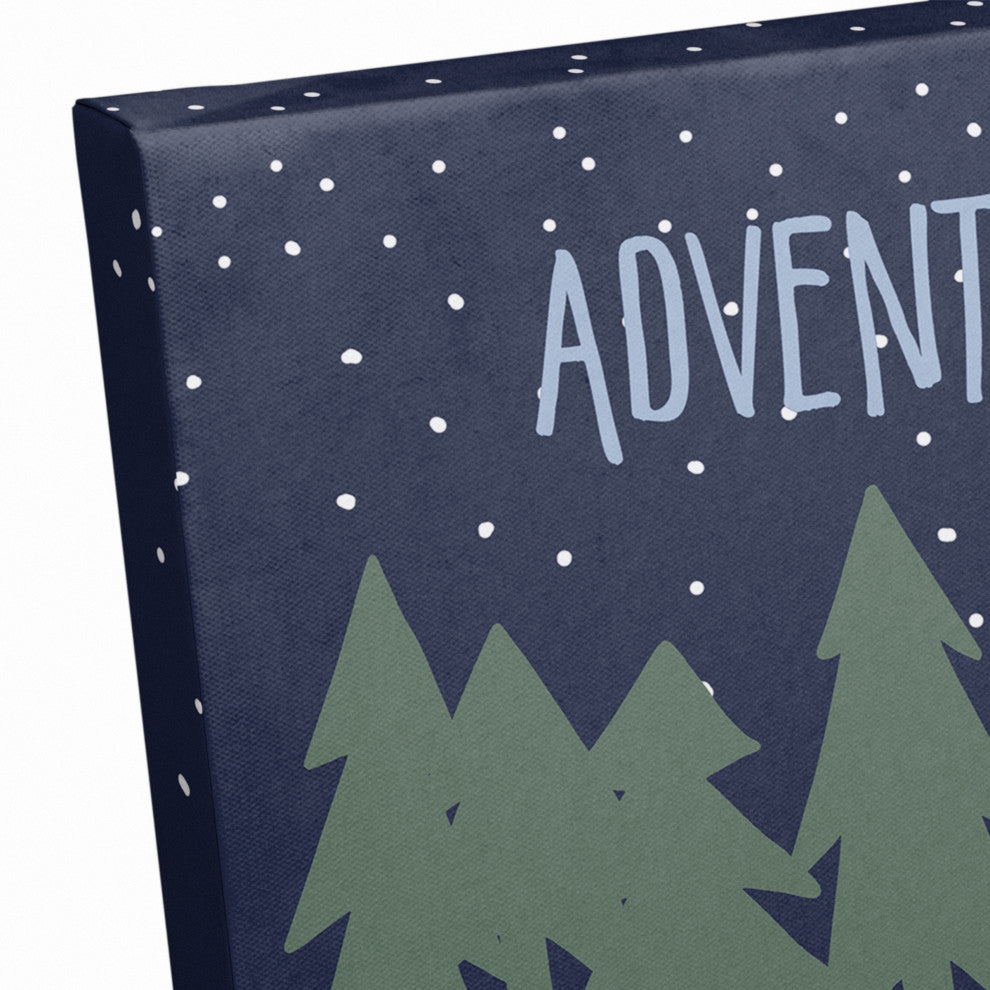 Adventure Awaits Night 14x11 Canvas Wall Art