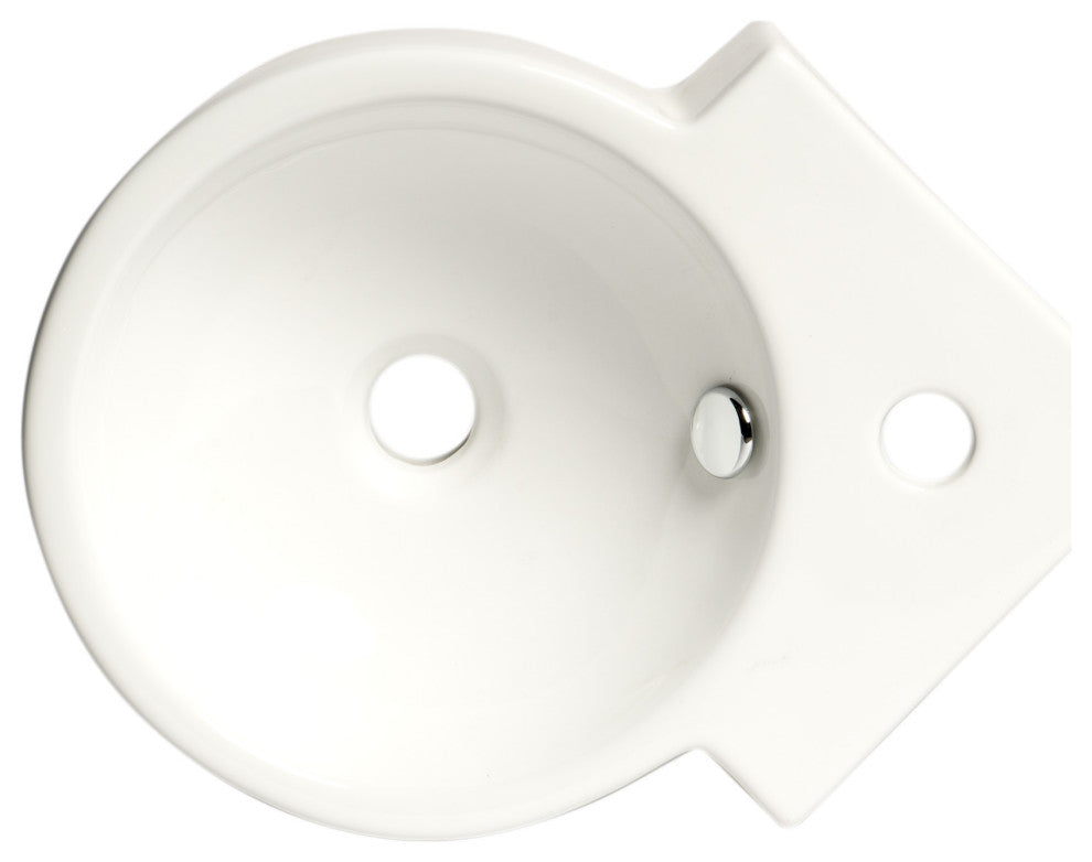 ALFI brand ABC121 White 17" Tiny Corner Wall Mounted Ceramic Sink