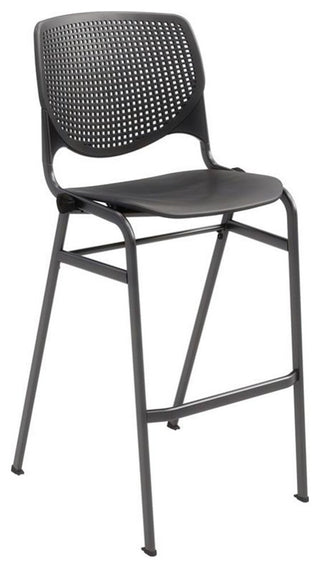 Home Square Stack Steel Frame Barstool in Black - Set of 3