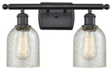 2-Light LED Caledonia 16" Bath Fixture, Matte Black, Shade: Mica
