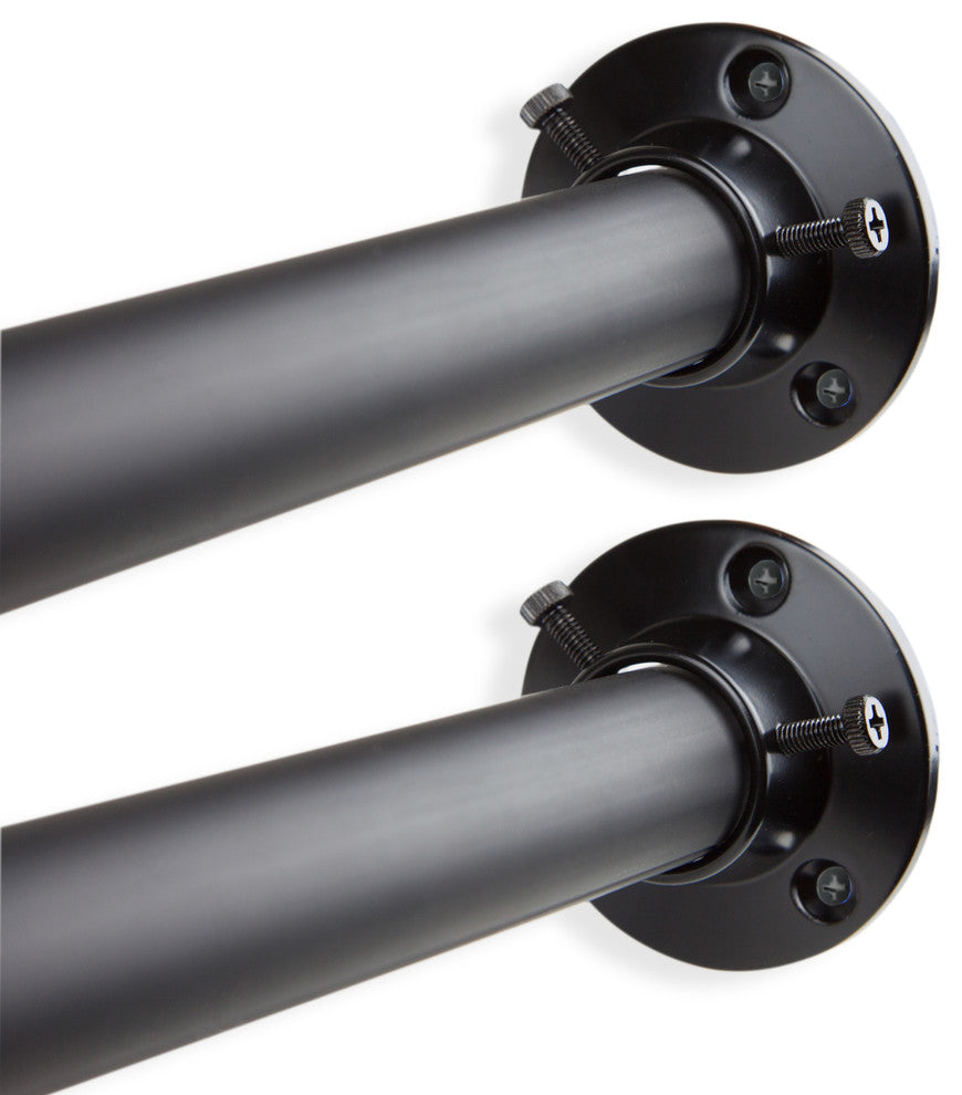1" Adjustabe Closet Rod and Socket Set, Black