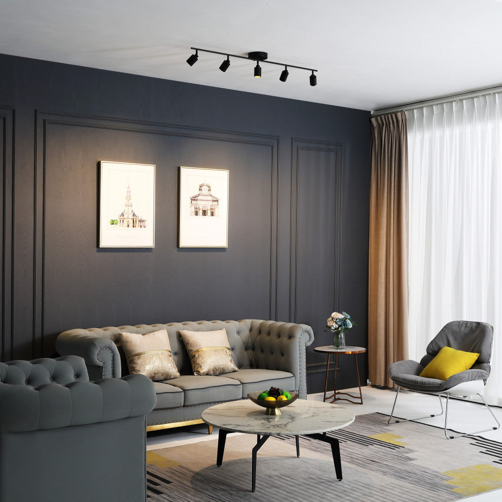 VidaLite Shura 5 Head LED Track Light, Black