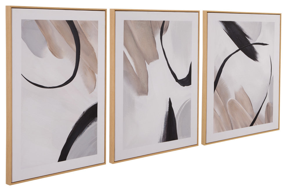 Eartha Framed Canvas - Set of 3 - White