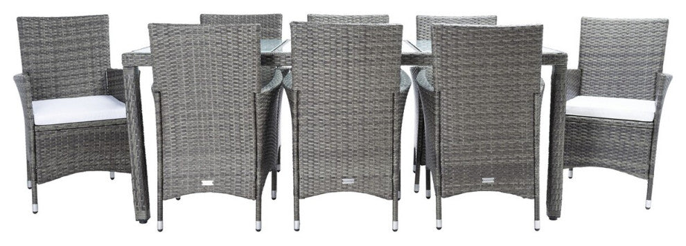Safavieh Hailee Dining Set, Grey Brown / White