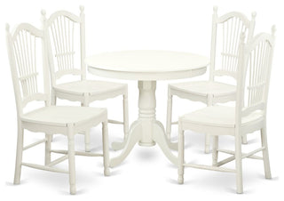 5  Pc  set  with  a  Round  Small  Table  and  4  Wood  Dinette  Chairss.