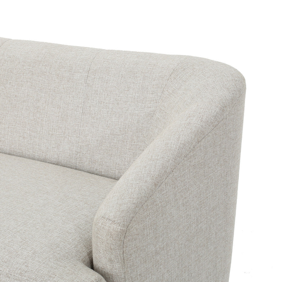 GDF Studio Shelby Mid Century Modern Fabric Loveseat, Beige