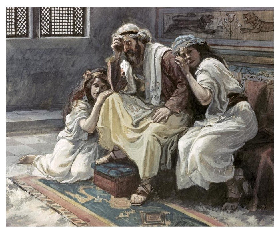 "David Mourns His Son Ammon" Digital Paper Print by James Tissot, 32"x27"