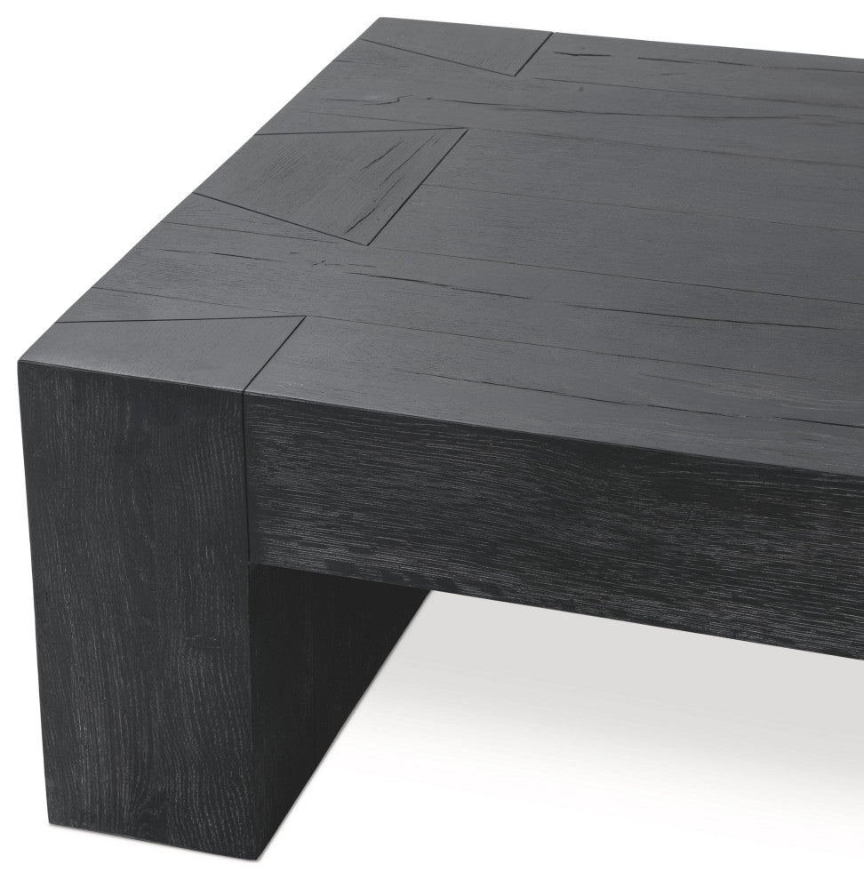 Bristol Cracked Oak Coffee Table, by Kosas Home, Meadow Black