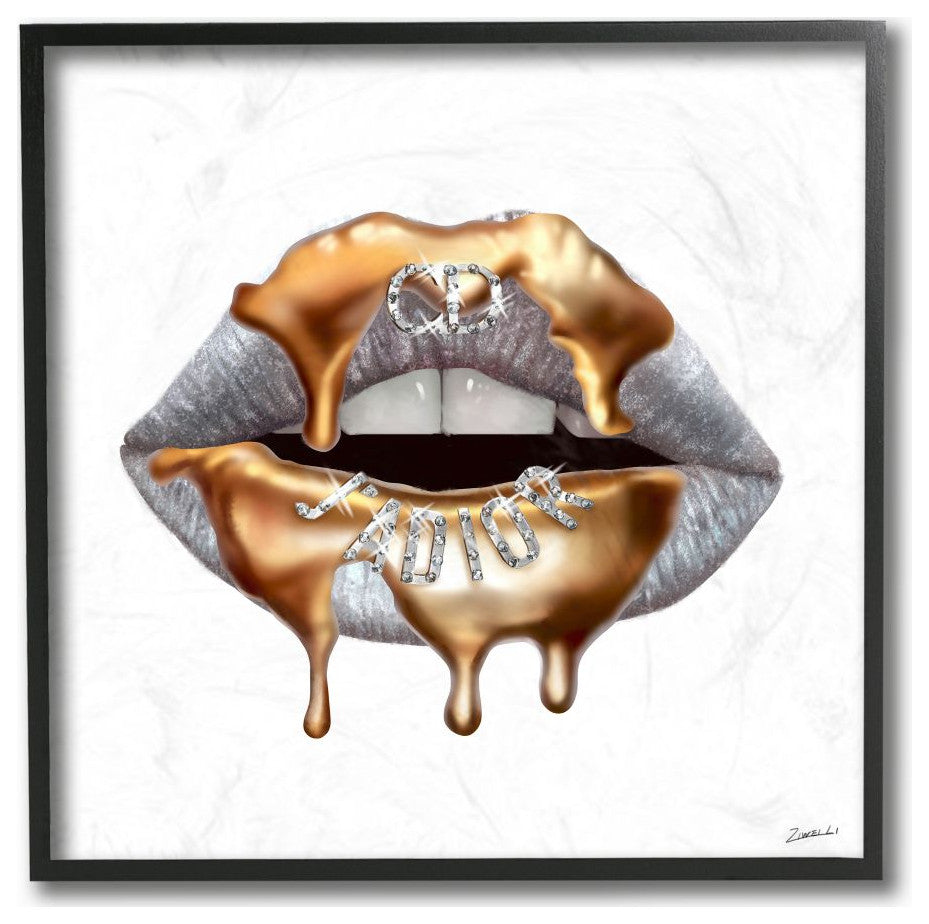 Glamourous Silver Lip Portrait High Fashion Styling12x12