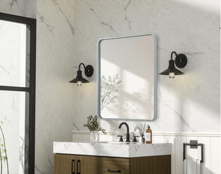 Home Living Contour Metal Rectangle Mirror 30x36, Silver