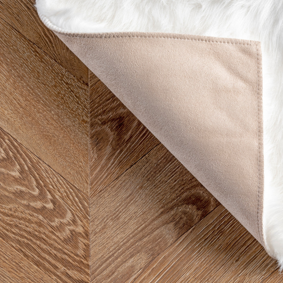 Nuloom Drummond Shag Area Rug, Ivory 5'x7'