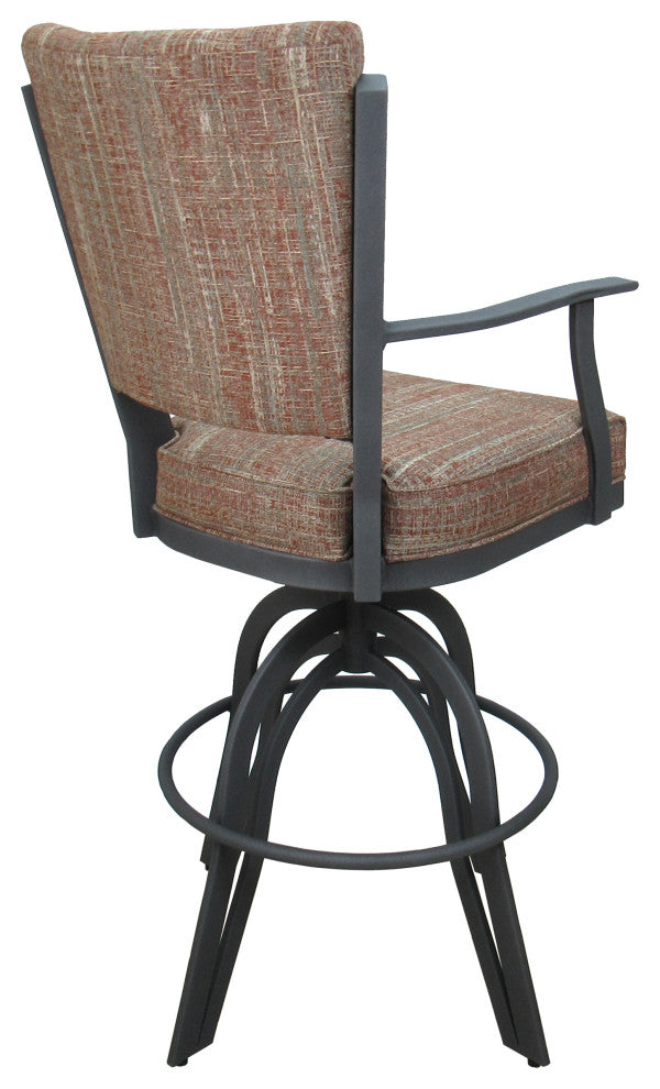 Montana Swivel Tilt Metal 30" Bar Stool or Counter 26" on A Base, Watusi Madder, Gray, 26"