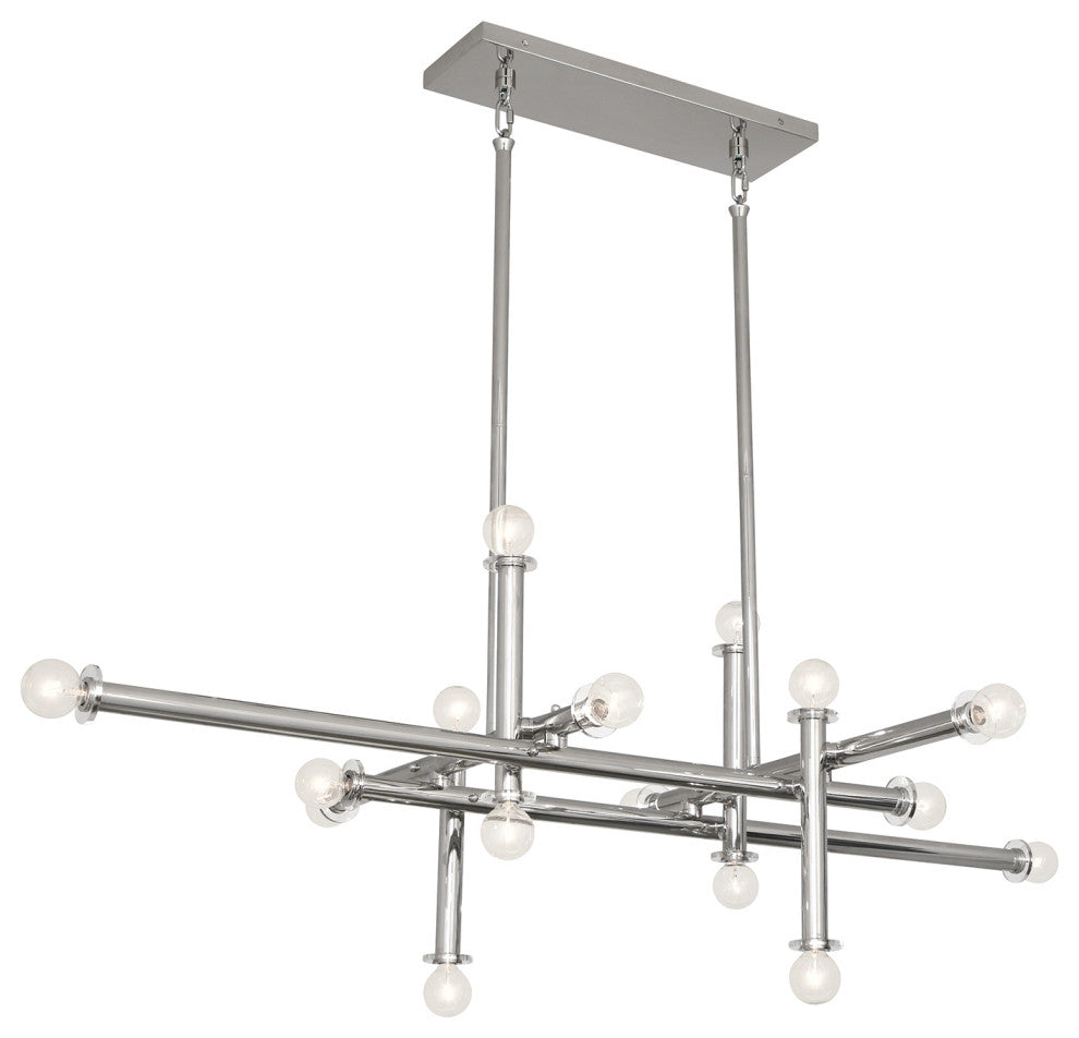 Milano Linear Chandelier, Nickel