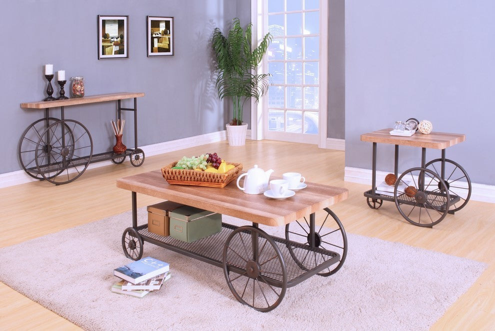 Francie End Table, Oak and Antique Gray