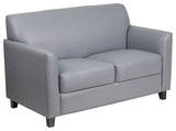 HERCULES Diplomat Series Gray Leather Loveseat
