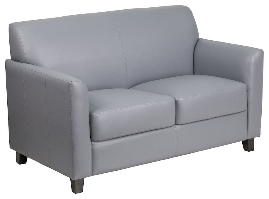 HERCULES Diplomat Series Gray Leather Loveseat