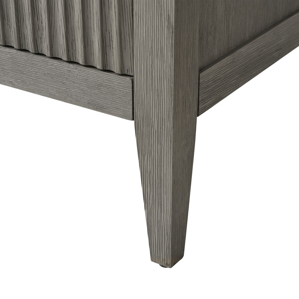 Vanity Art Freestanding Vanity, Driftwood Gray, 72", Double Sink, Matte Black