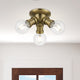 Lansdale 3 Light Antique Brass Flush Mount