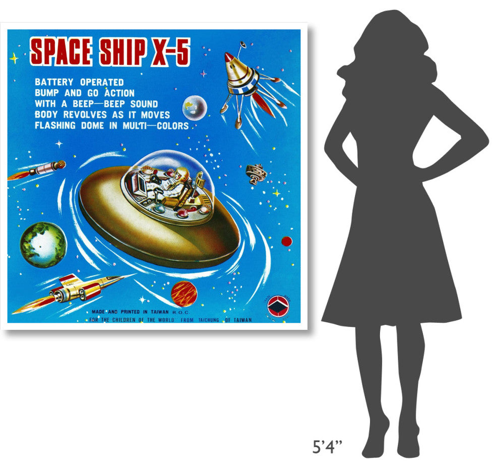 "Space Ship X-5" Digital Paper Print by Retrorocket, 46"x46"