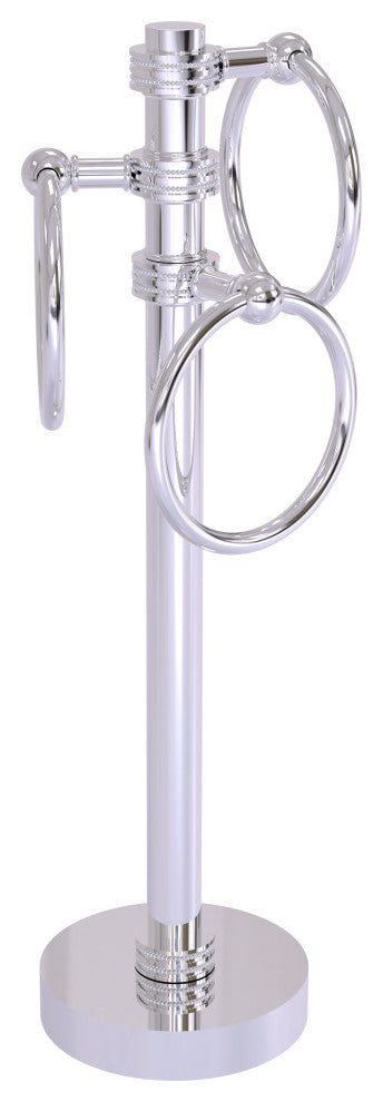 Vanity Top 3 Towel Ring with Dotted Accents, Polished Chrome