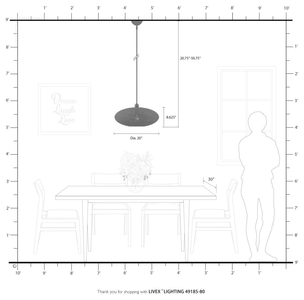 Livex Lighting Charlton 3 Light Nordic Gray, Brushed Nickel Large Pendant