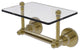 Astor Place Two Post Toilet Tissue Holder with Glass Shelf, Unlacquered Brass