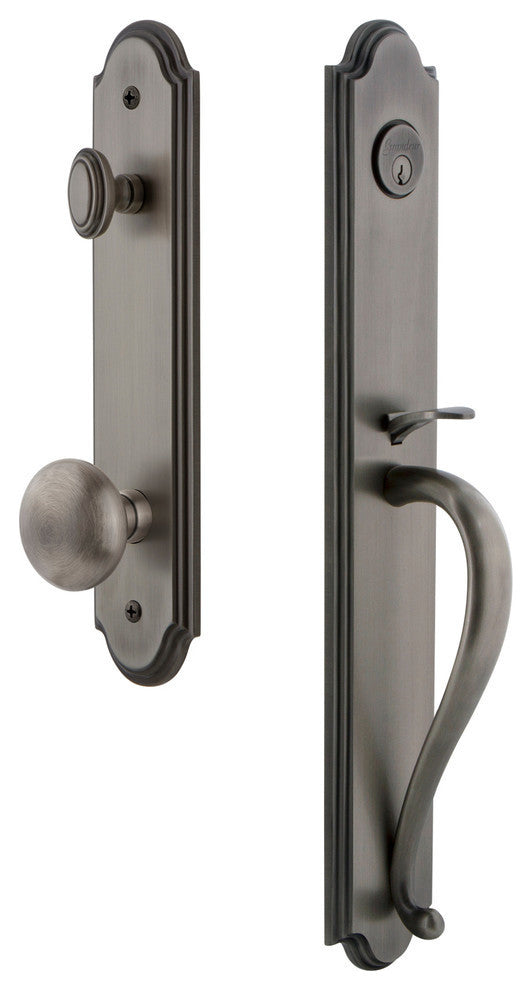 Arc 1-Piece Dummy Handleset, S Grip and Fifth Avenue, Antique Pewter, 848568