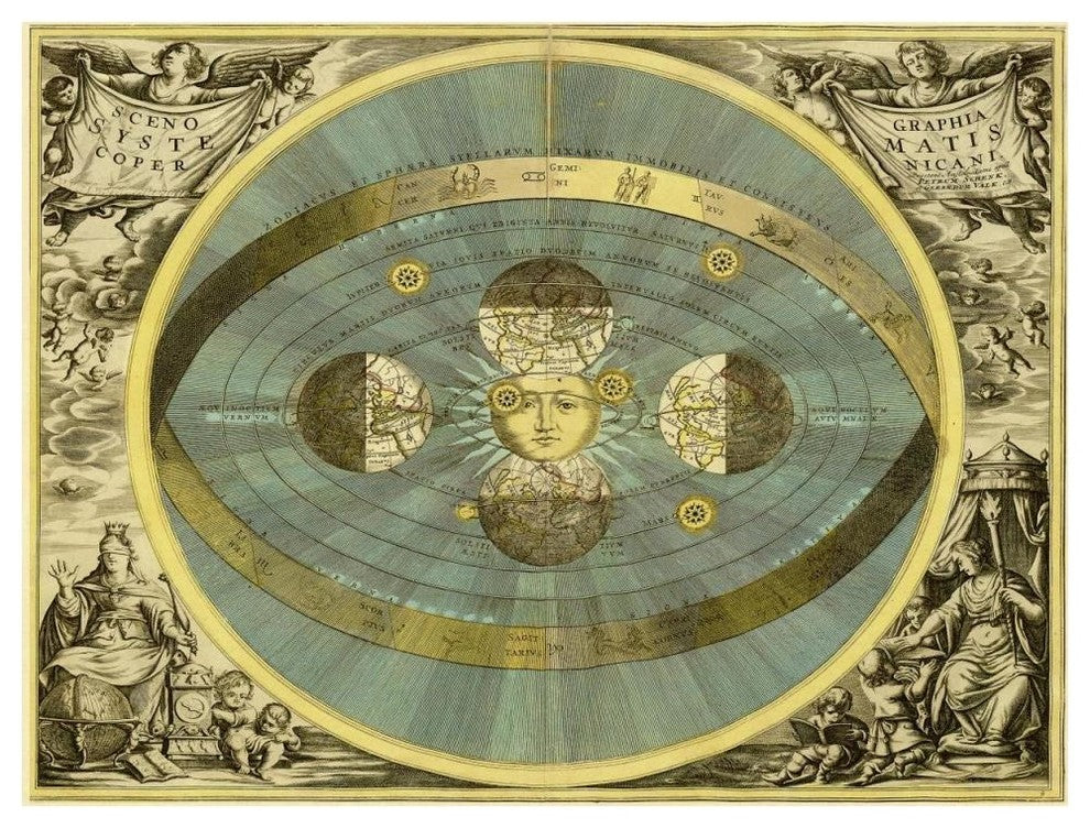 "Maps of the Heavens: Sceno Systematis Copernicani" Paper Art, 50"x38"