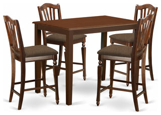 5 Pc Counter Height Dining Set - High Table And 4 Counter Height Dining Chair
