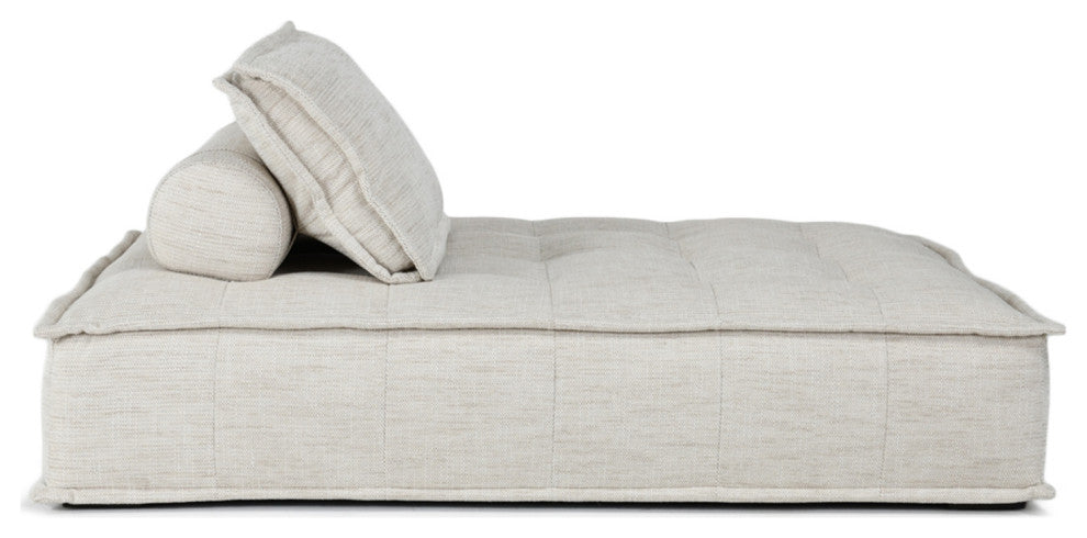 Low Ivory Modern Chaise Sofa