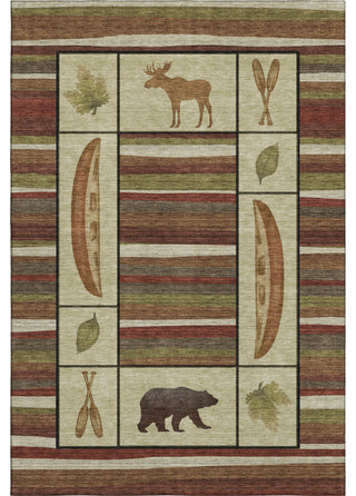 Addison Premium Washable Mayfield AMF143 Red 3' x 5' Rug