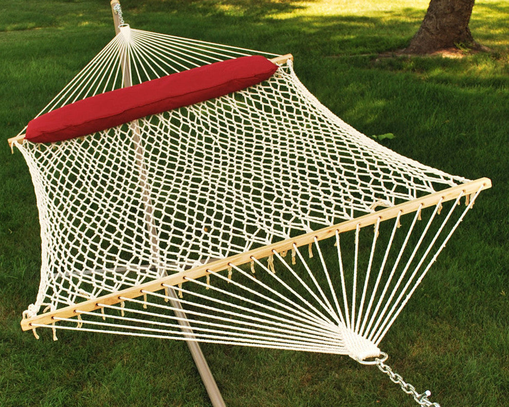 13' Cotton Rope Hammock w/ Hanging Hardware and Pillow