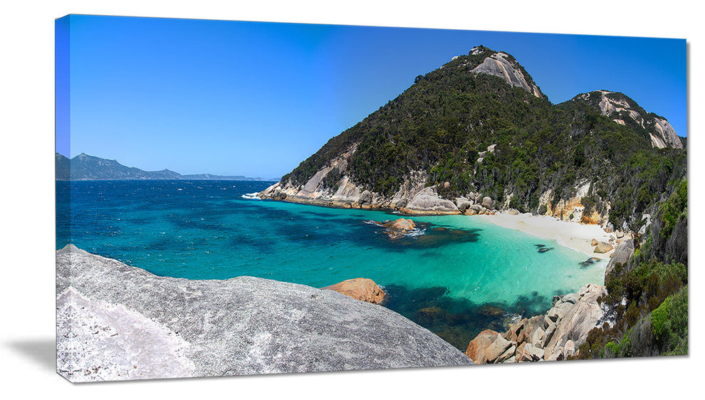 Small Hidden Bay Panorama, Landscape Canvas Art Print, 40x20
