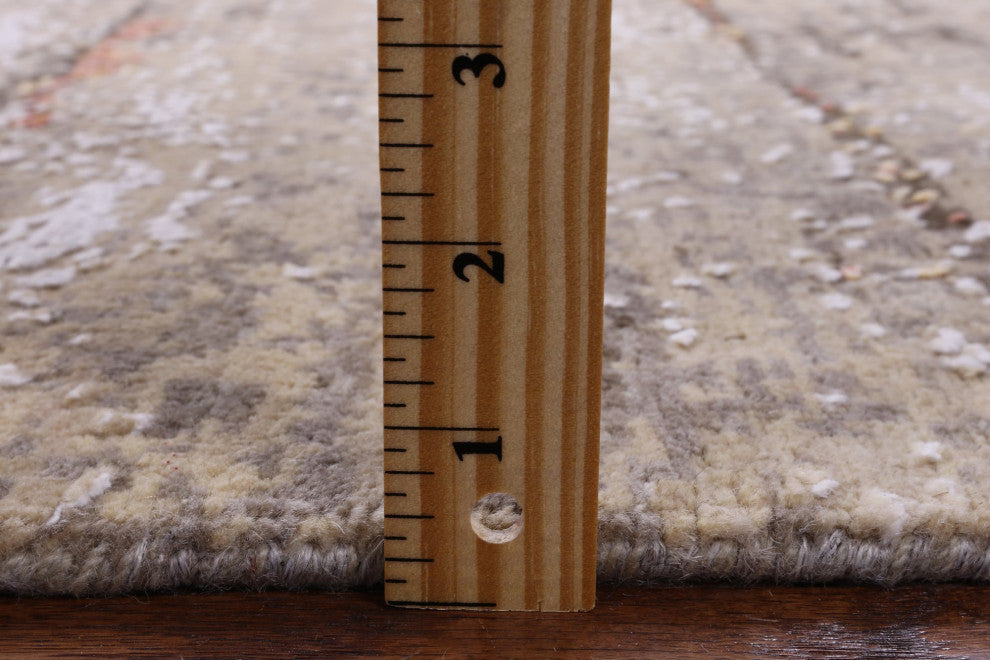 4' 0" X 6' 1" Wool and Silk Modern Handmade Rug Q7135