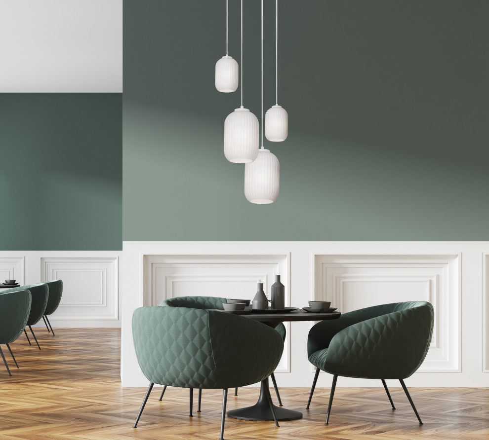 Callie 4 Light Round Pendant, White