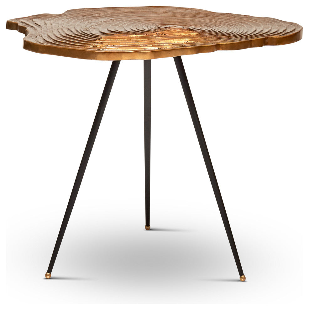 IE Series Easton Slab End Table, Brass