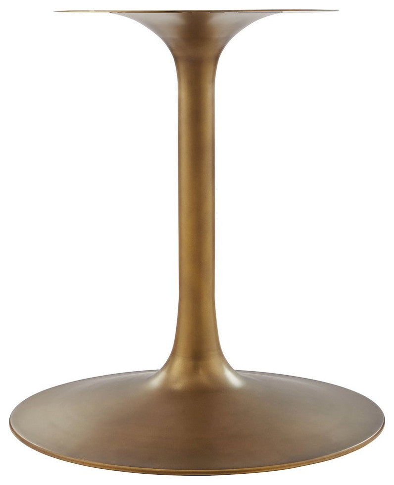 Lippa 48 Round Pedestal Solid Wood and Metal Dining Table