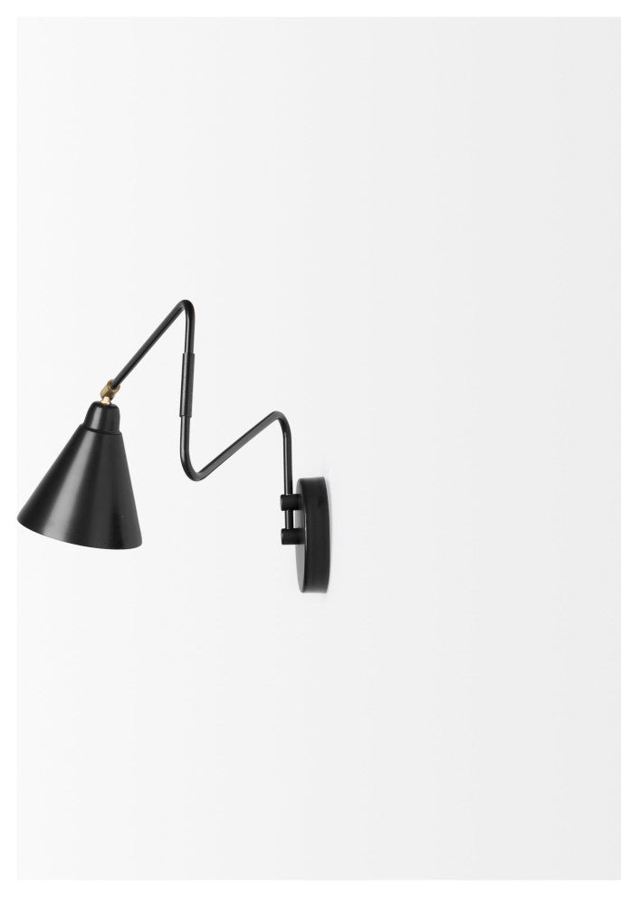 Cobalt 6Lx32W Black Metal Cone Shaped Swivel Wall Sconce