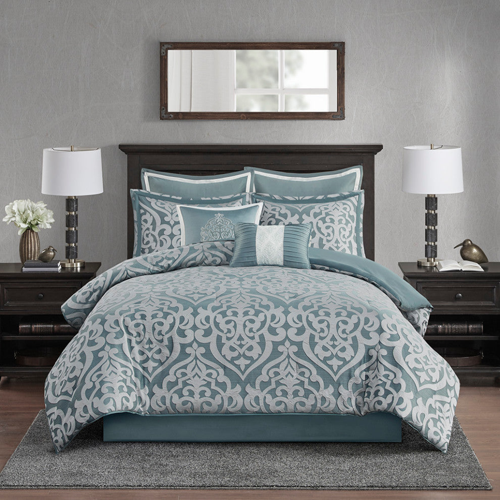 Madison Park Odette 8 Piece Jacquard Comforter Set