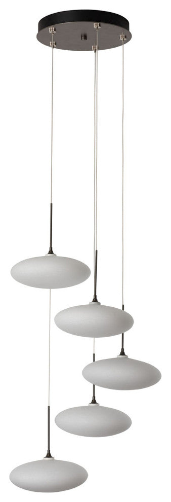 Clouds 5-Light Pendant, Dark Smoke, Standard Height