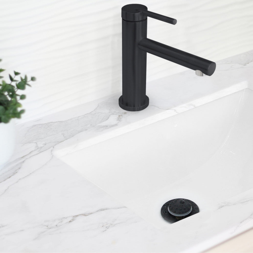 STYLISH Single Handle Modern Bathroom Faucet Basin Sink Faucet, Matte Black